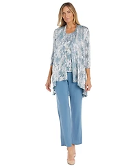 R & M Richards Women's 3-Pc. Metallic Jacquard Jacket, Tank Top & Pant Set