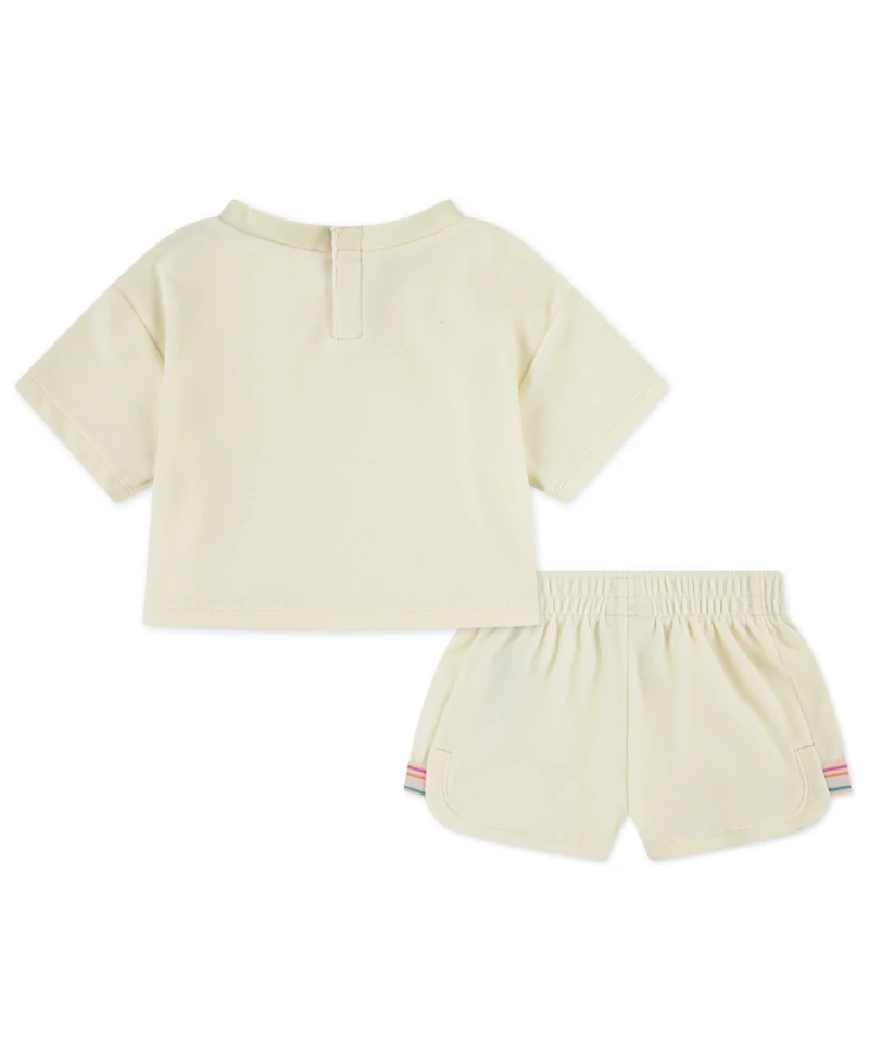 Nike Baby Girls Let's Roll Towel Terry T-Shirt & Shorts, 2 Piece Set