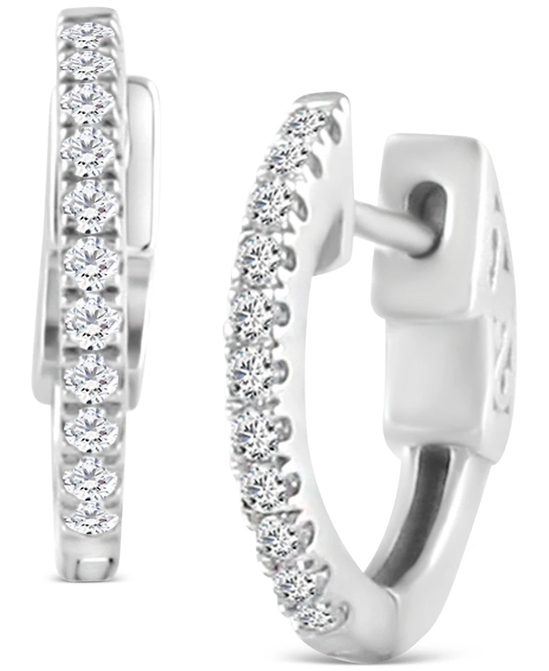 Diamond Small Hoop Earrings (1/4 ct. t.w.) in 14k White Gold