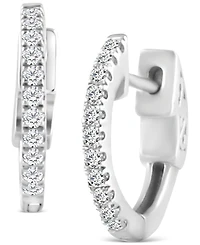Diamond Small Hoop Earrings (1/4 ct. t.w.) in 14k White Gold