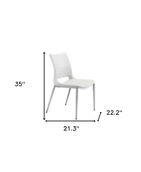 Upholstered Faux Leather Dining Chairs Set of 2 Open Back Side Chairs for Home