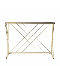 40" Clear and Gold Glass Writing Desk