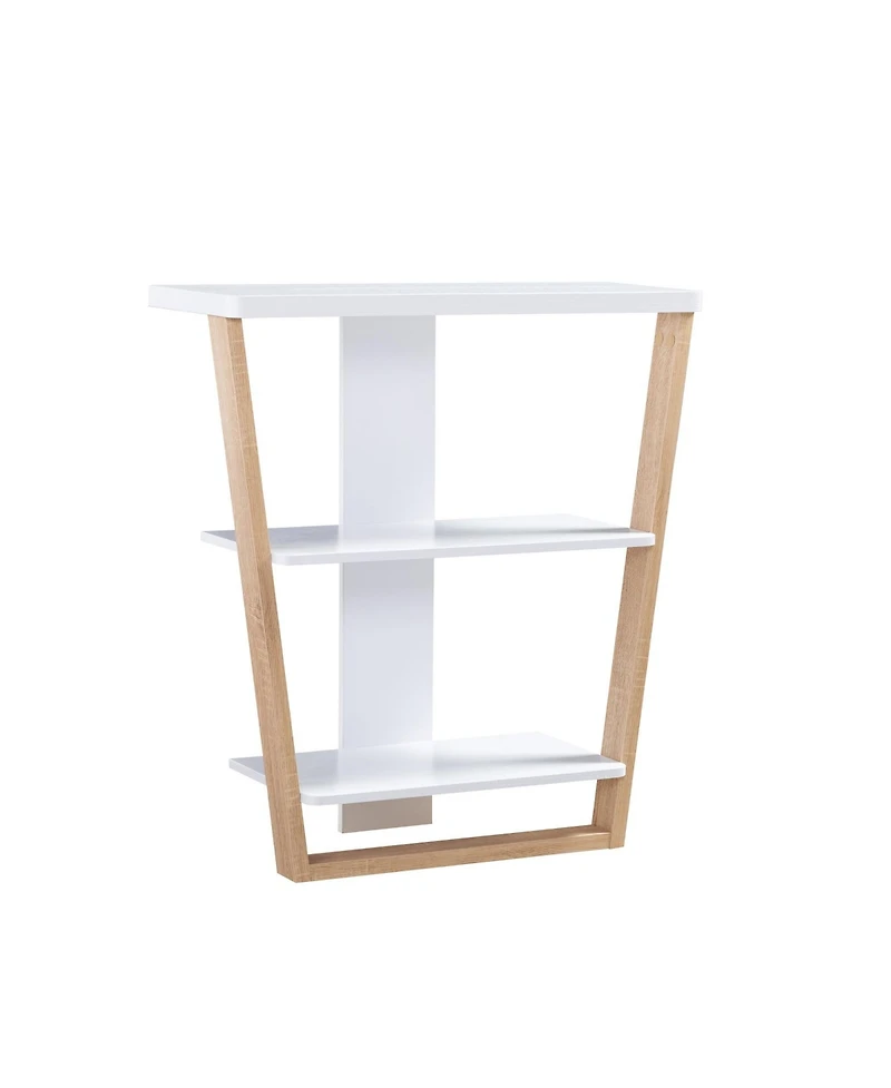 Modern Console Table with 3 Shelves & Slanted Legs for Stylish Storage For Living Room