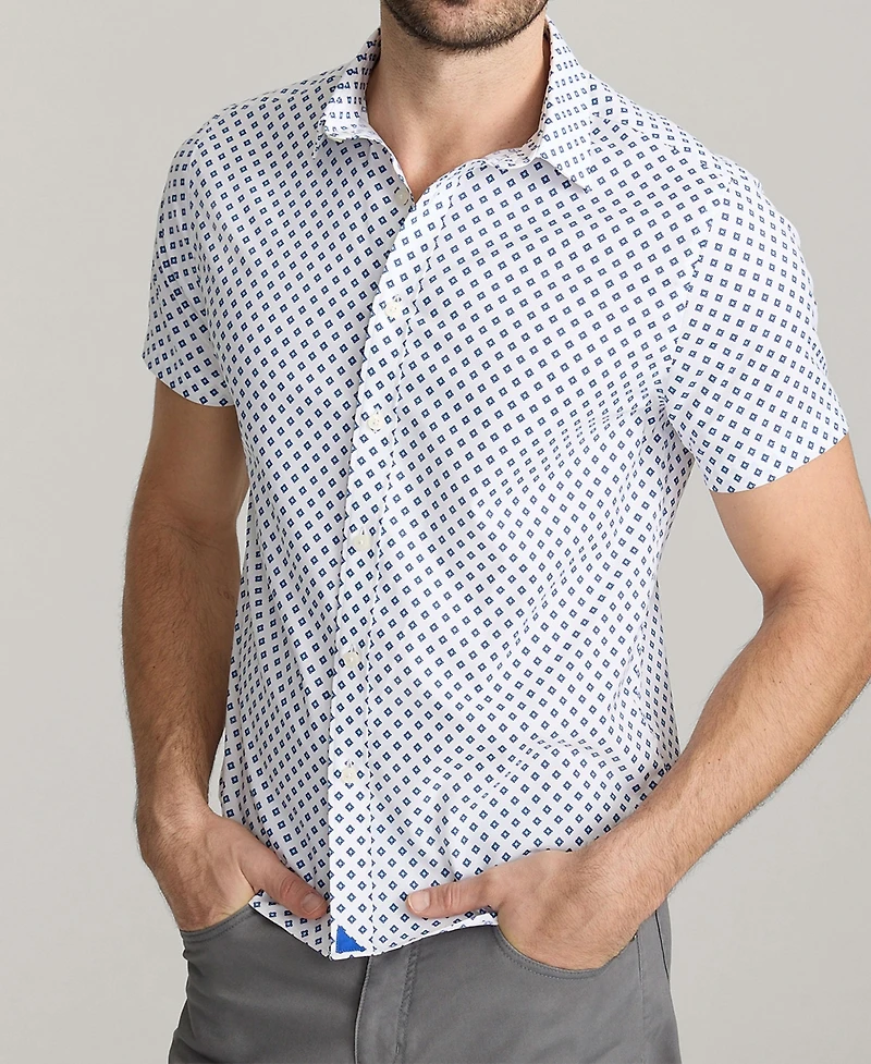UNTUCKit Men's Regular Fit Wrinkle-Free Performance Tidwell Short Sleeve Button Up Shirt