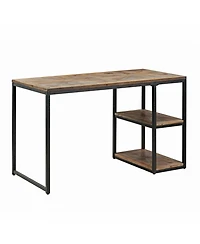 50" Brown and Black Solid Wood Writing Desk