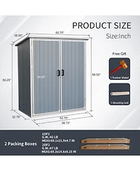 5x3FT Outdoor Storage Shed Waterproof Resin Cabinet with Lockable Doors