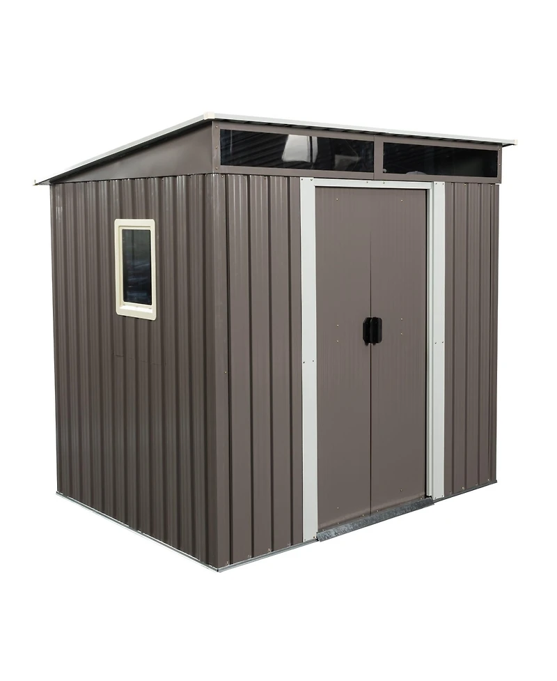 6 ft. x 5 ft. Metal Shed with Window Transparent Plate and Double Door