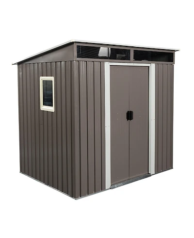 6 ft. x 5 ft. Metal Shed with Window Transparent Plate and Double Door