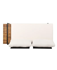 2-Seater Sofa with Iron Frame and Acacia Wood Accents