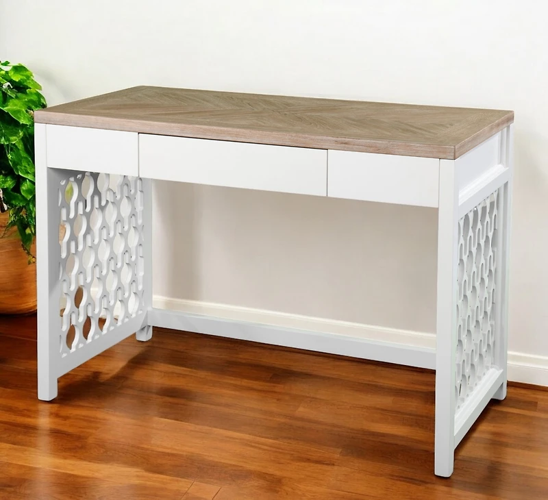 Wood Writing Desk with 3 Drawers – Functional & Elegant Design