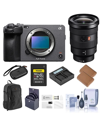 Sony FX3 Cinema Camera with Fe 16-35mm f/2.8 Gm Lens, Bundle with 160GB Memory Card, 2x Extra Battery, 2x Charger Plate, Filter Kit, Bag