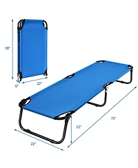 Gymax Folding Camping Bed Outdoor Military Cot Sleeping