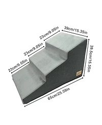 Bingopaw 3-Step Non-Slip Sponge Dog Stairs for Small Dogs