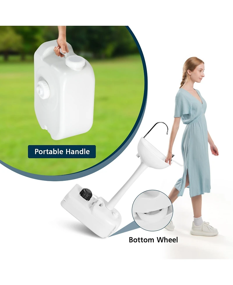 Camping Hand Wash Station Basin Stand with 4.5 Gallon Tank
