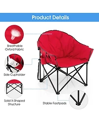 Folding Camping Moon Padded Chair with Carrying Bag