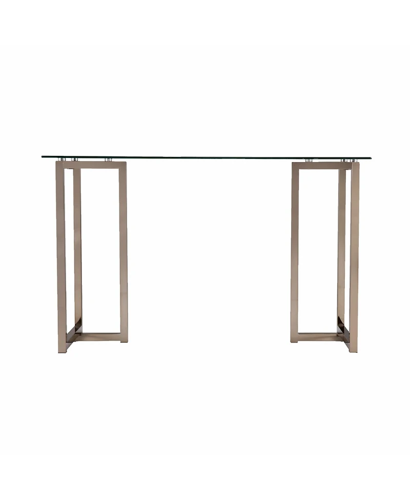 48" Clear and Champagne Glass Writing Desk