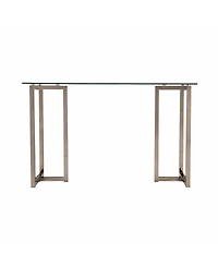 48" Clear and Champagne Glass Writing Desk
