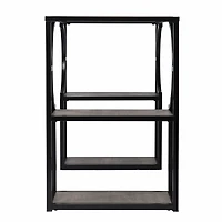 Modern Farmhouse Writing Desk – Solid Wood Top & Iron Frame with Storage