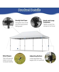 10 x 20 Feet Adjustable Folding Heavy Duty Sun Shelter with Carrying Bag