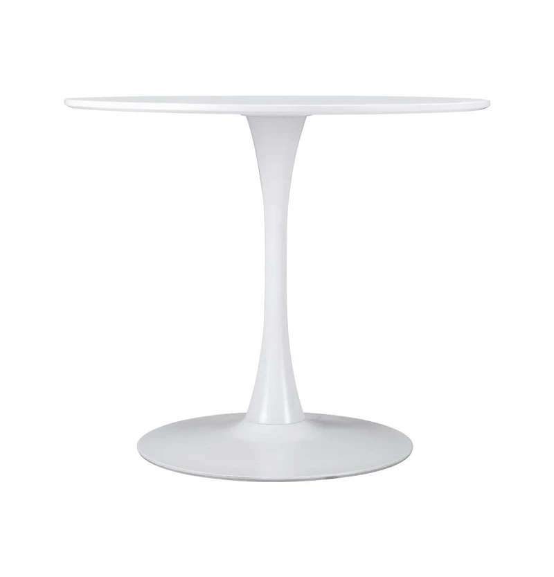 35" Steel Base Dining Table – Sturdy Pedestal Design for Home, Bistro, or Office Use
