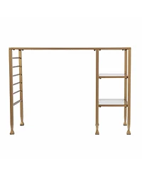 43" Clear and Gold Glass Writing Desk