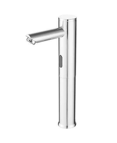 Automatic Sensor Touchless Single Hole Bathroom Sink Faucet With Temperature Mixing Valve In Polished Chrome