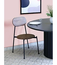 Set of Two Metal and Wood King Louis Back Dining Side Chairs