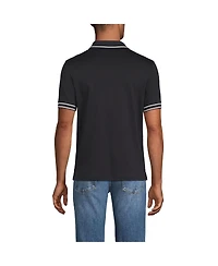 Lands' End Men's Short Sleeve Tipped Welt Pocket Supima Polo
