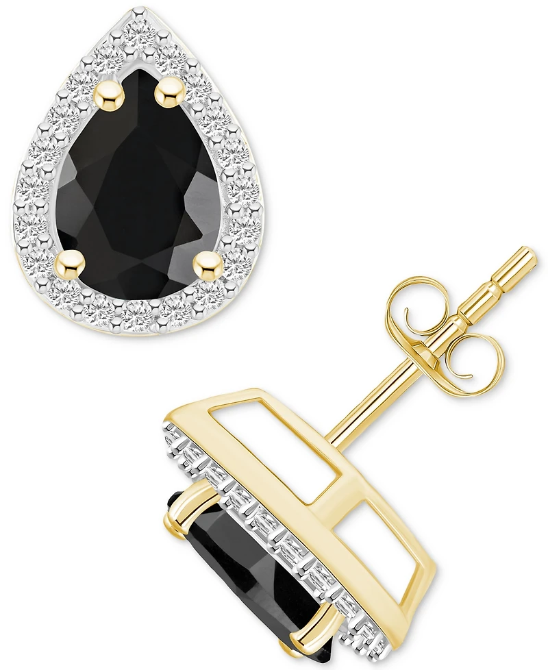 Amethyst (1-1/3 ct. t.w.) & Lab Grown White Sapphire (1/4 Stud Earrings 10k Gold (Also Additional Gemstones)