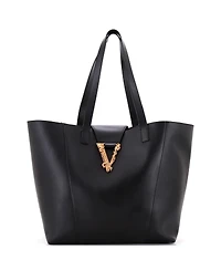 Pre-Owned Versace Medium Virtus Open Shopping Tote Leather