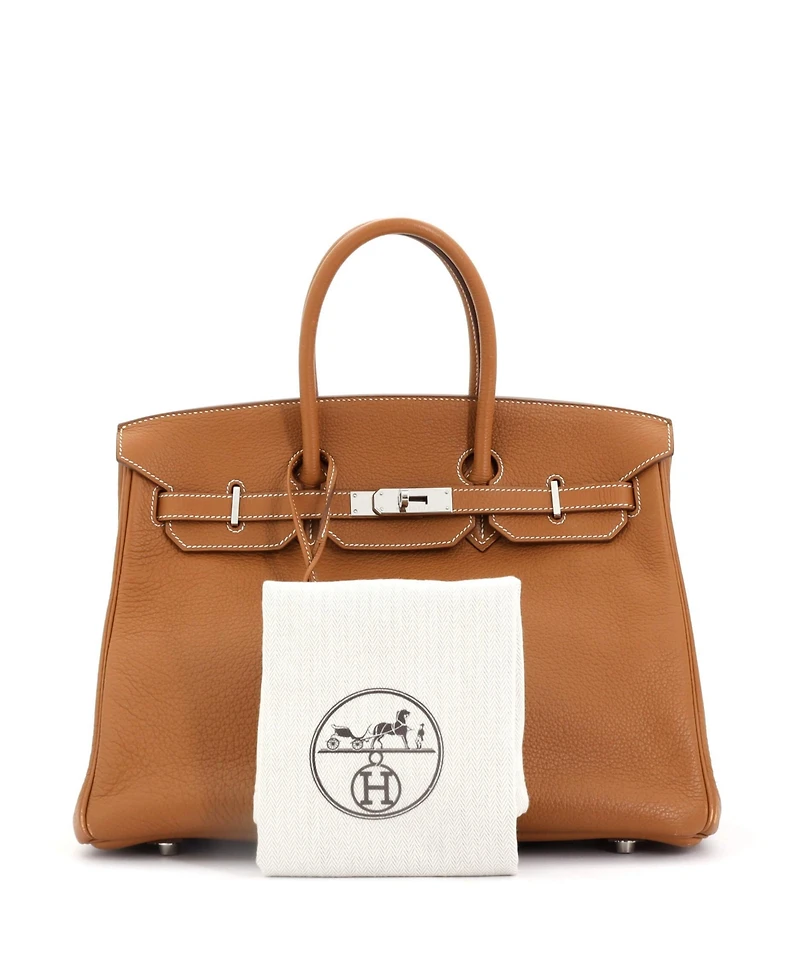 Pre-Owned Hermes Birkin Handbag Clemence with Palladium Hardware