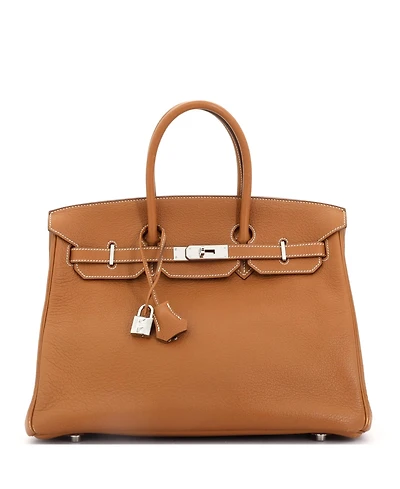 Pre-Owned Hermes Birkin Handbag Clemence with Palladium Hardware