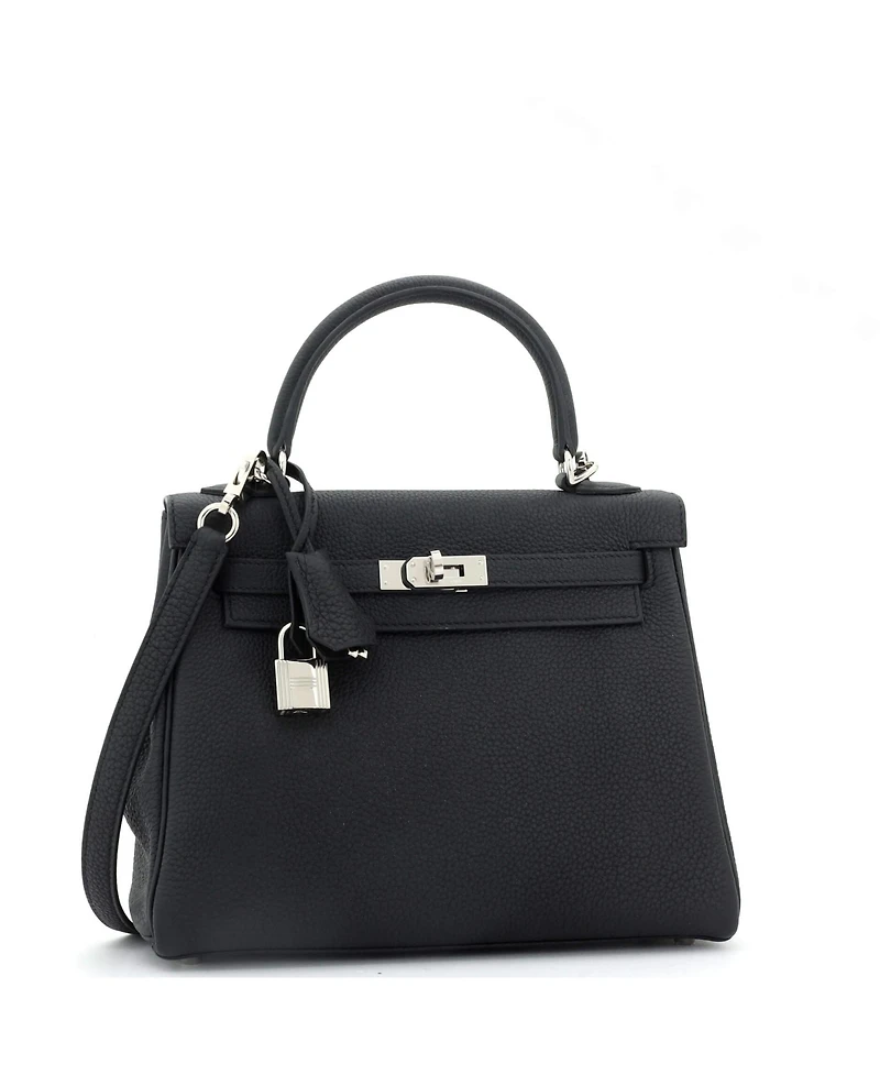 Pre-Owned Hermes Kelly 25 Handbag Togo with Palladium Hardware