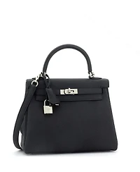 Pre-Owned Hermes Kelly 25 Handbag Togo with Palladium Hardware