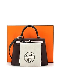 Pre-Owned Hermes Kelly 25 Handbag Tricolor Epsom with Palladium Hardware