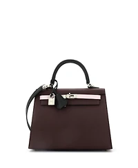 Pre-Owned Hermes Kelly 25 Handbag Tricolor Epsom with Palladium Hardware