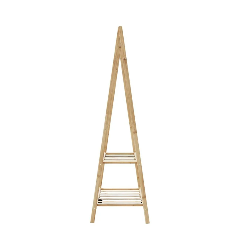 Clothes Rack with Shelves 37.8"x17.9"x59.3" Bamboo