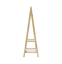 Clothes Rack with Shelves 37.8"x17.9"x59.3" Bamboo