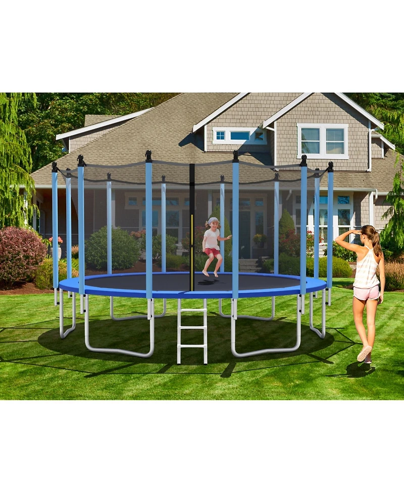 Outdoor Trampoline with Safety Closure Net