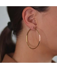 Bling Jewelry Timeless Minimalist Endless Continuous Lightweight Simple Thin 2-3mm Tube Hoop Earrings Gold Plated Polished Finish 1.75,2, 2.5 2.75 Inc