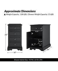 Traditional Mattew End Table with Storage and Built-In Outlets