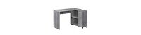Modern 34" L-Shape Grey Desk Space-Saving Home Office Desk with Storage Drawers