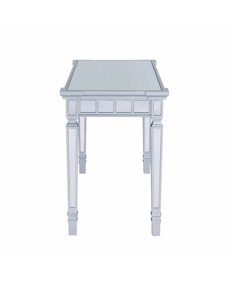 47" Silver Mirrored Writing Desk With Two Drawers
