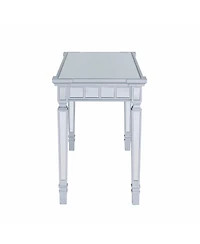 47" Silver Mirrored Writing Desk With Two Drawers