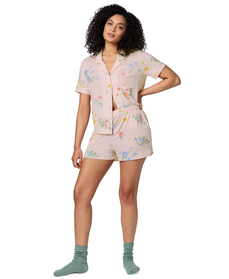 Gap GapBody Women's Notched-Collar Short Pajama Set