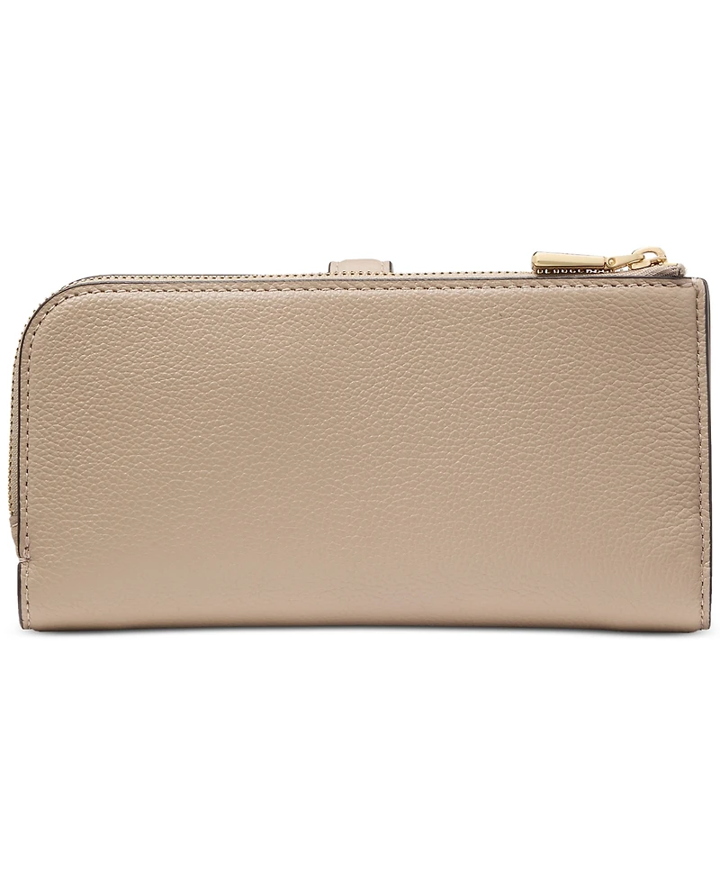 kate spade new york Deco Pebbled Leather Zip Slim Wallet
