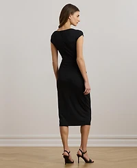 Lauren Ralph Women's Ring-Trim Jersey Cap-Sleeve Dress