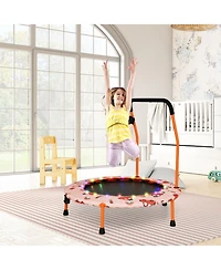 36 Inch Mini Trampoline with Colorful Led Lights and Bluetooth Speaker