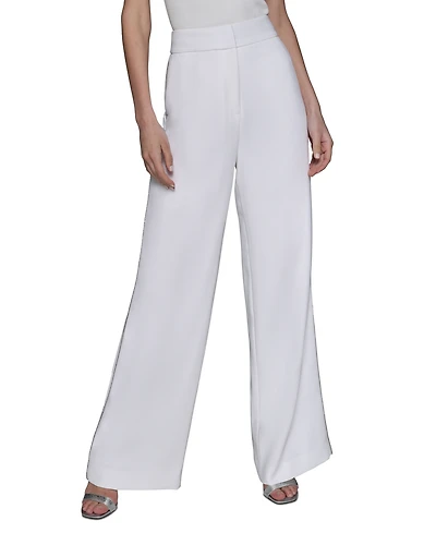 Karl Lagerfeld Paris Women's Embellished-Side-Seam Pants