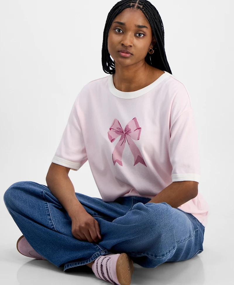 Hippie Rose Juniors' Varsity Graphic Ringer T-Shirt